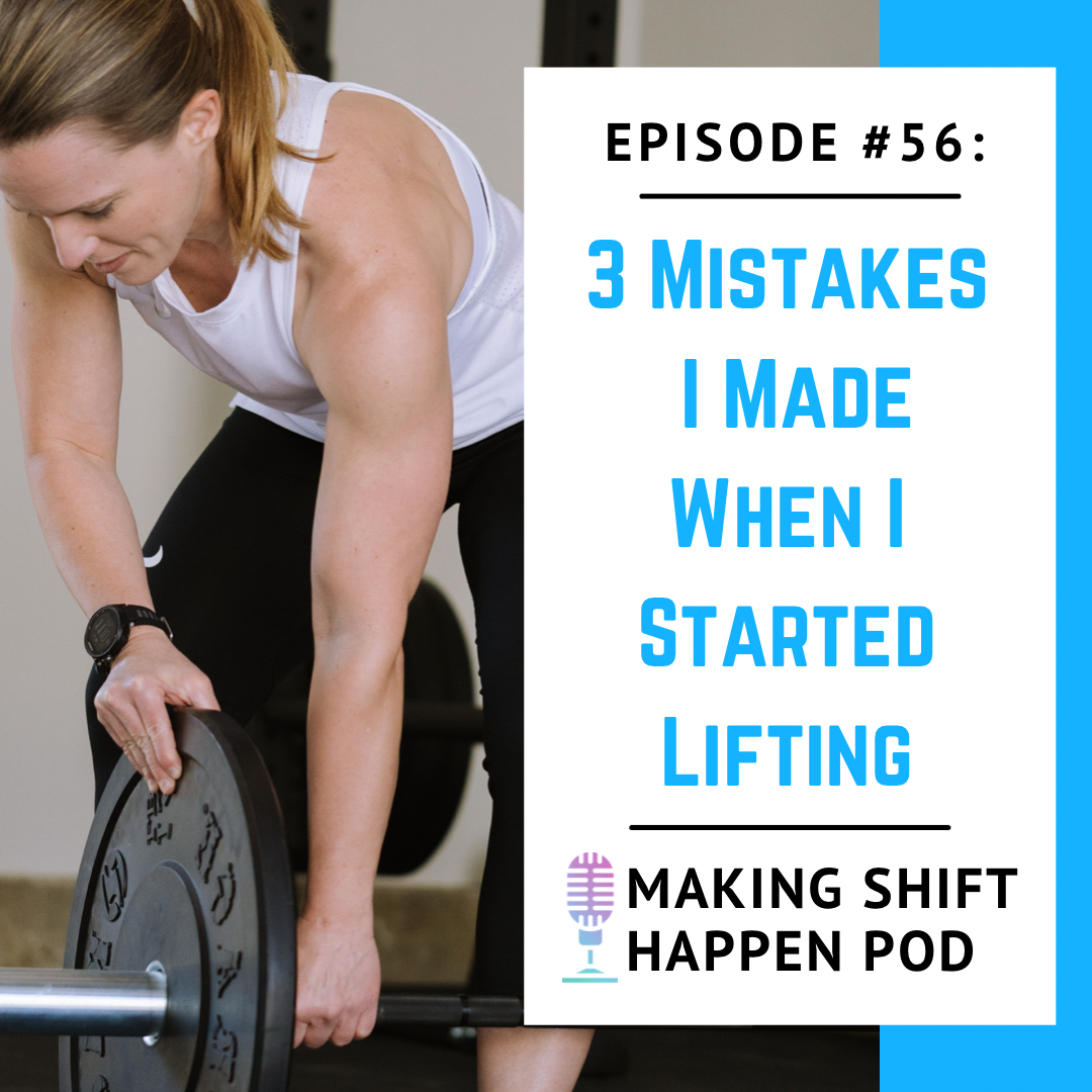 Jen is smiling while loading a barbell with the caption "3 Mistakes I Made When I Started Lifting"
