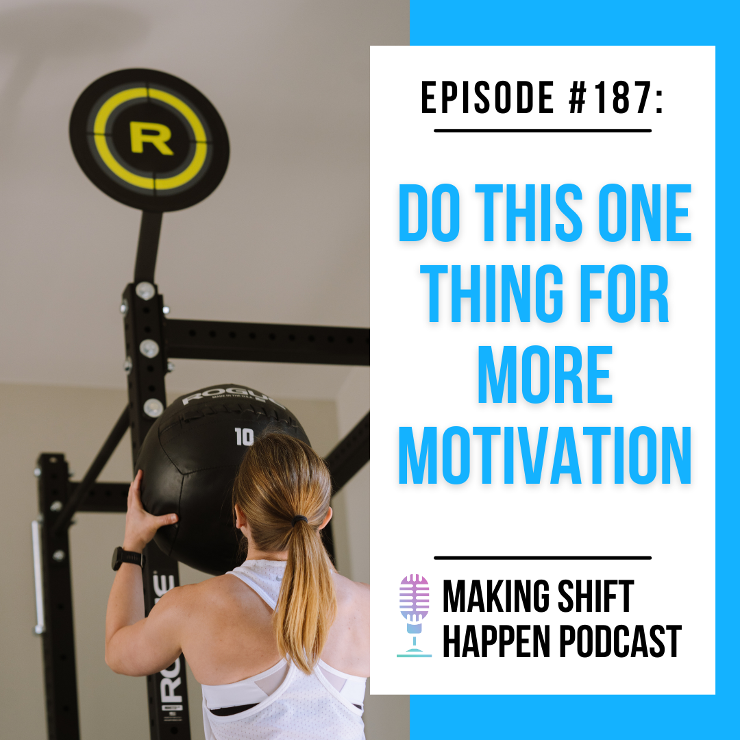 Jen is wearing a white tank top and holding a black medicine ball in front of her face as she looks up at a yellow and black target.